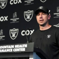 Las vegas Raiders head coach Klint Kubiak