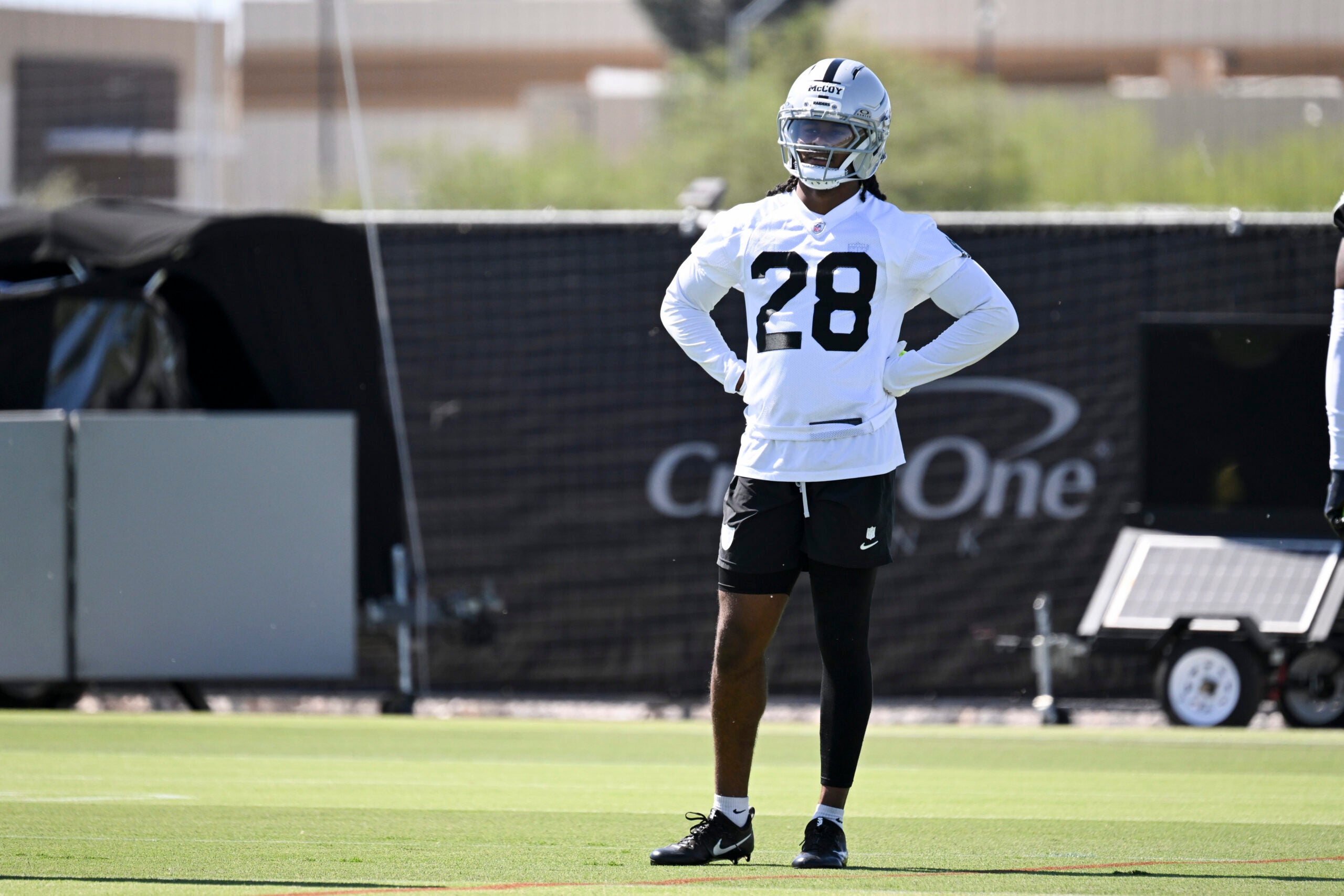 Las Vegas Raiders cornerback Jermod McCoy rookie CB OTAs