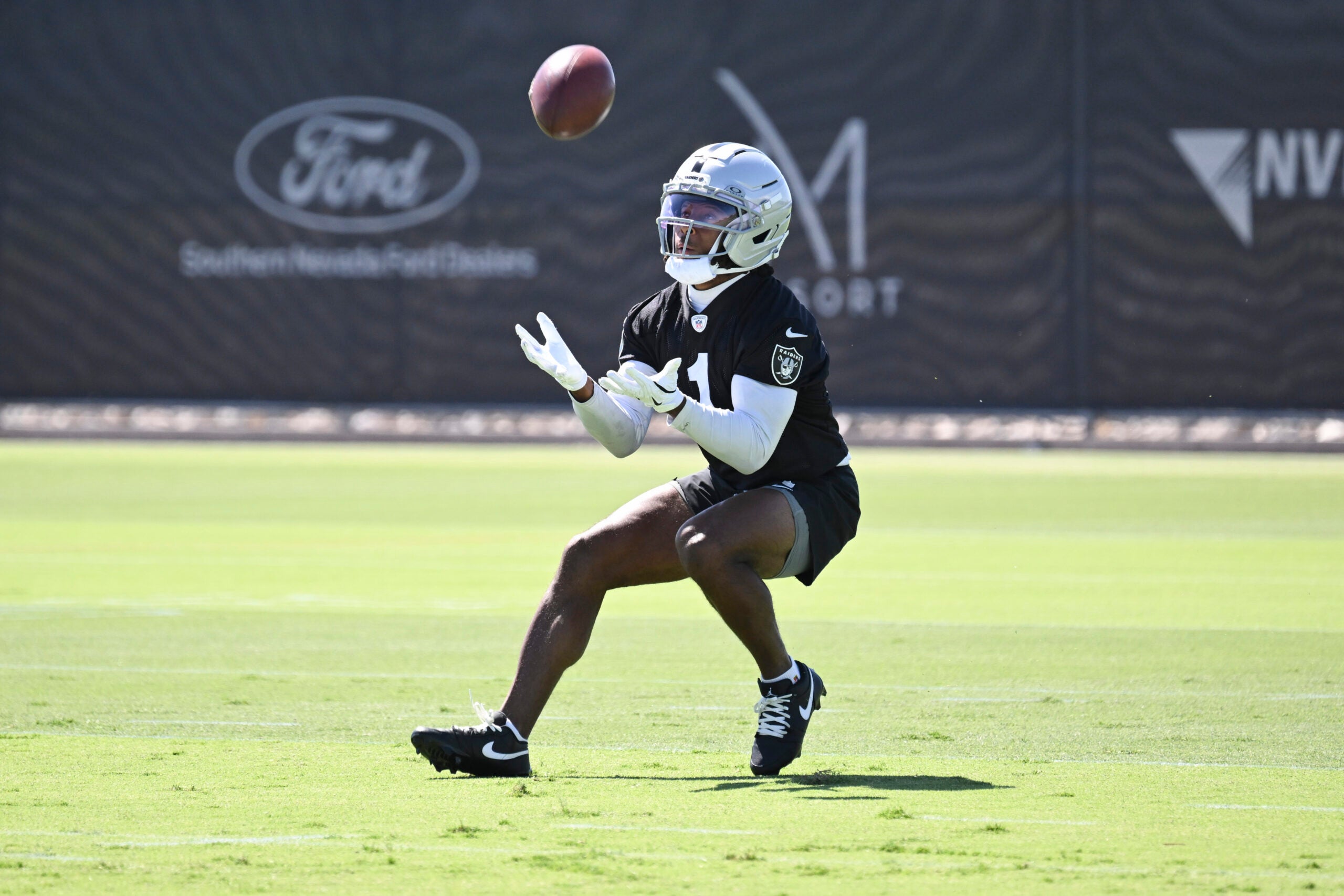 Las vegas Raiders wide receiver Tre Tucker OTAs
