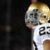 November 28, 2009; Stanford, CA, USA; Notre Dame Fighting Irish wide receiver Golden Tate (23) during the third quarter against the Stanford Cardinal at Stanford Stadium. The Fighting Irish defeated the Cardinal 45-38.