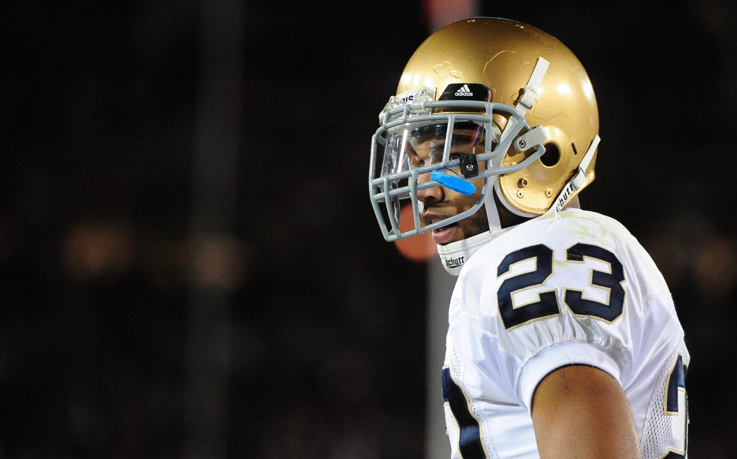 November 28, 2009; Stanford, CA, USA; Notre Dame Fighting Irish wide receiver Golden Tate (23) during the third quarter against the Stanford Cardinal at Stanford Stadium. The Fighting Irish defeated the Cardinal 45-38.