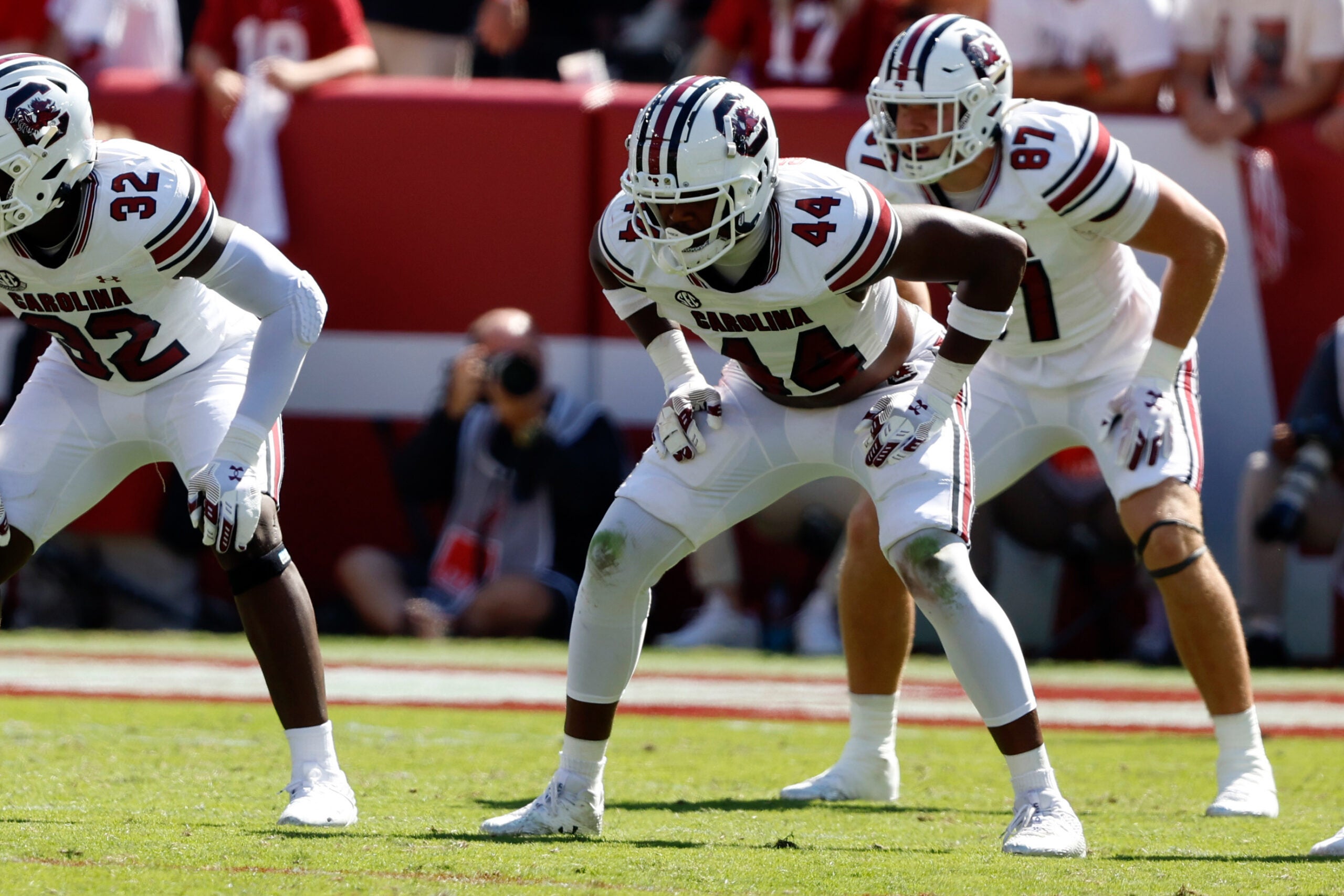 Oct 12, 2024; Tuscaloosa, Alabama, USA; South Carolina Gamecocks defensive tackle Monkell Goodwine (44) during the second half at Bryant-Denny Stadium.