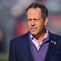 Nov 24, 2024; Chicago, Illinois, USA; Minnesota Vikings president Mark Wilf looks on before the game against the Chicago Bears at Soldier Field.