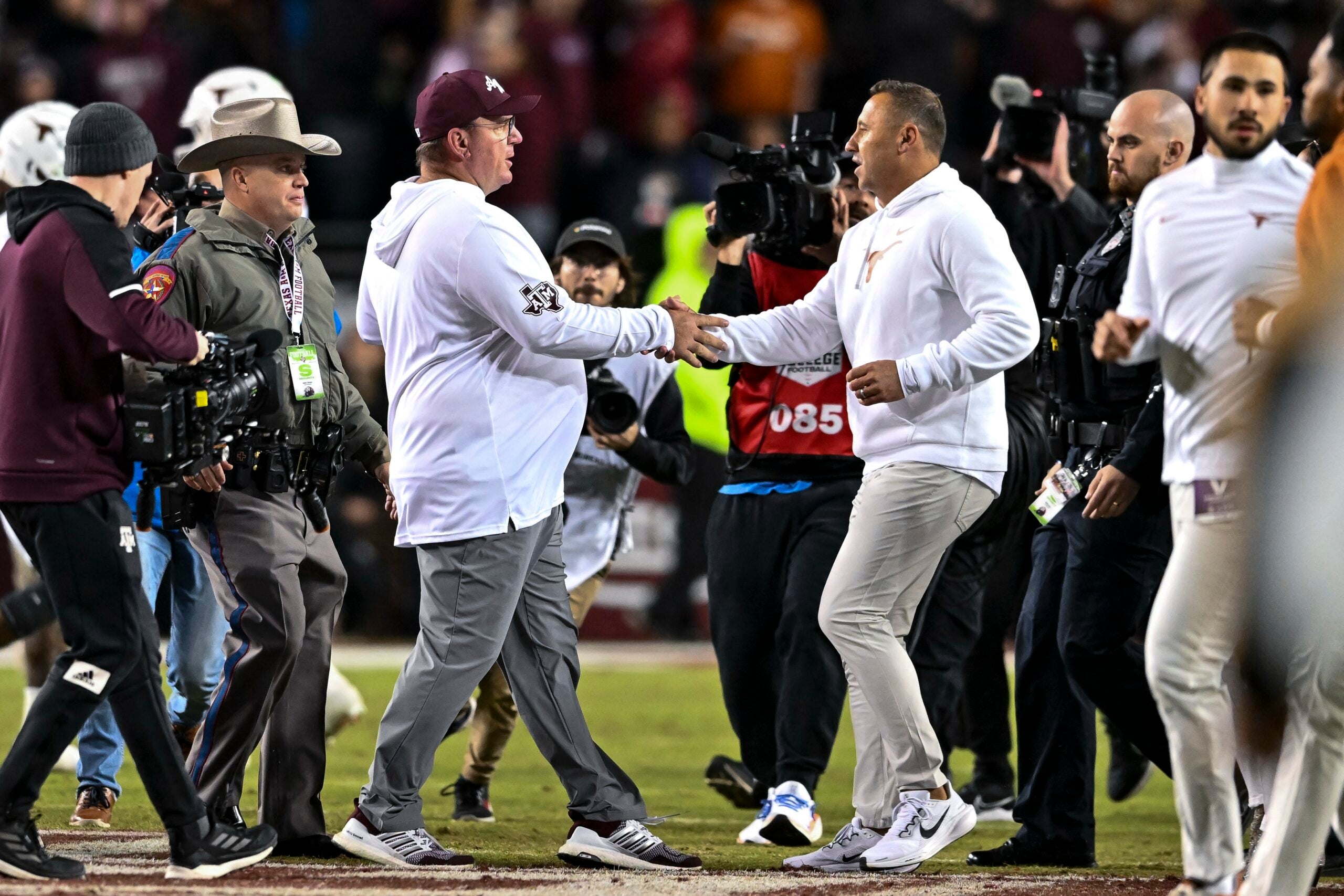 Texas A&M Aggies head coach Mike Elko