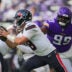 Aug 9, 2025; Minneapolis, Minnesota, USA; Houston Texans wide receiver John Metchie III (8) evades Minnesota Vikings defensive end Elijah Williams (99) in the fourth quarter at U.S. Bank Stadium.