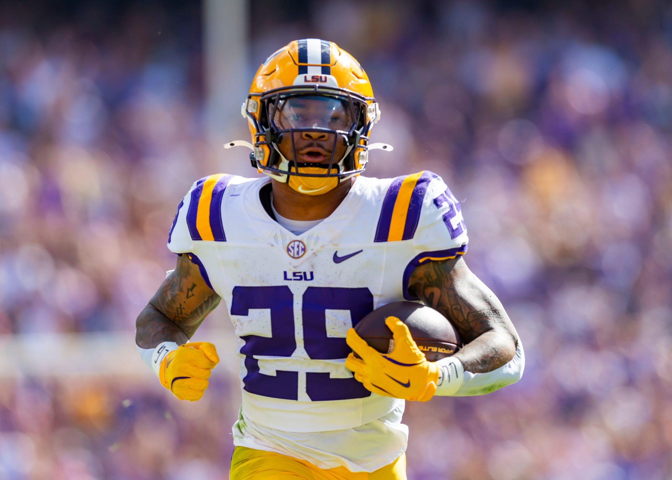 LSU Tigers running back Caden Durham recruiting 2027 running back alabama