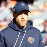 Nov 23, 2025; Chicago, Illinois, USA; Chicago Bears head coach Ben Johnson before the game against the Pittsburgh Steelers at Soldier Field.