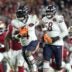 Dec 28, 2025; Santa Clara, California, USA; Chicago Bears running back D'Andre Swift (4) scores a touchdown against the San Francisco 49ers in the second half at Levi's Stadium.