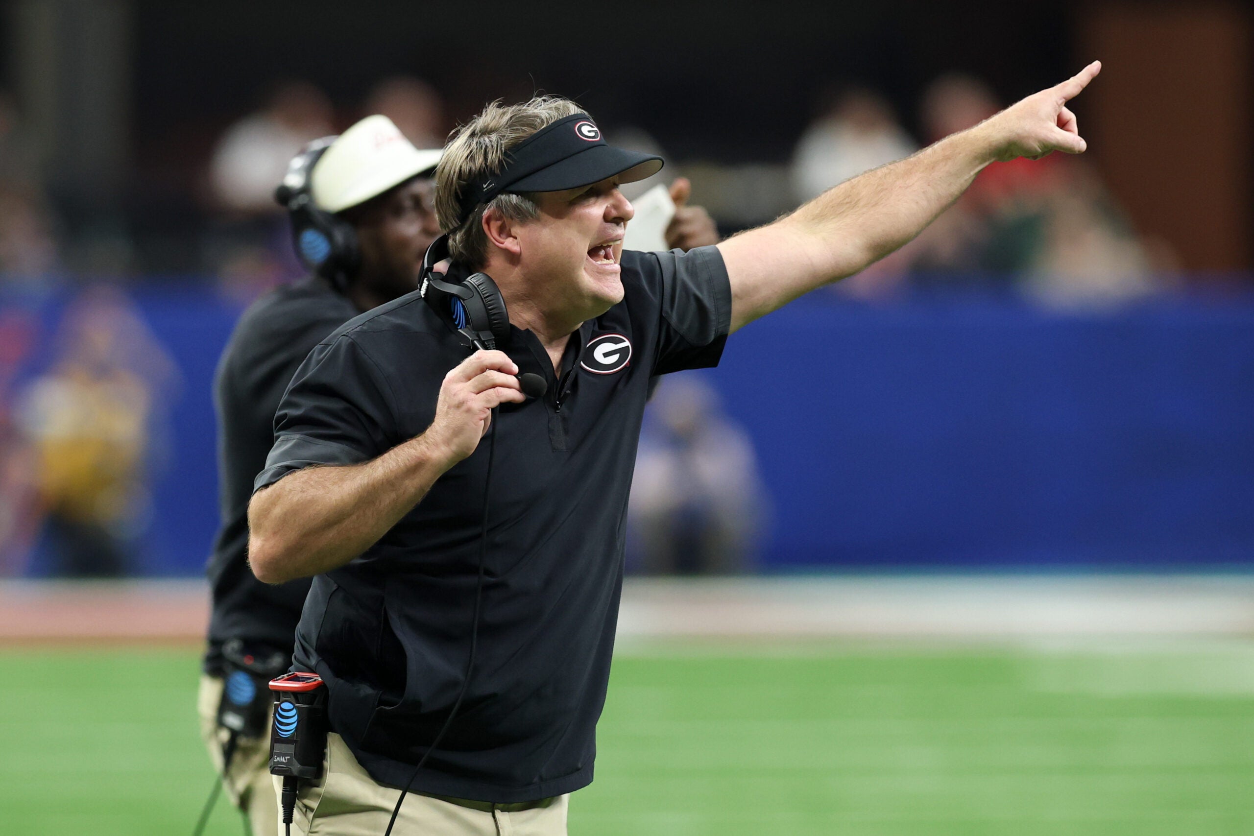 Georgia Bulldogs head coach Kirby Smart LB Sean Fox