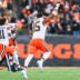 Jan 4, 2026; Cincinnati, Ohio, USA; Cleveland Browns defensive end Myles Garrett (95) celebrates with teammates following a victory against the Cincinnati Bengals at Paycor Stadium.
