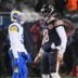 Jan 18, 2026; Chicago, IL, USA; Chicago Bears quarterback Caleb Williams (18) reacts to a first down against the Los Angeles Rams during the fourth quarter of an NFC Divisional Round game at Soldier Field.