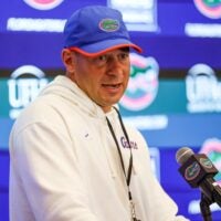Florida head coach Jon Sumrall speaks after spring practice at Sanders Practice Fields in Gainesville, FL on Tuesday, April 7, 2026. Alan Youngblood/Gainesville Sun