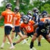 Jun 9, 2026; Lake Forest, IL, USA; Chicago Bears quarterback Caleb Williams (18) warms up during Chicago Bears Minicamp at Halas Hall.