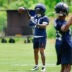 Jun 9, 2026; Lake Forest, IL, USA; Chicago Bears wide receiver Zavion Thomas (81) passes the ball during Chicago Bears Minicamp at Halas Hall.