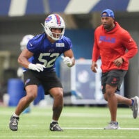 Bills rookie Kaleb Elarms-Orr has been turning heads during the offseason.