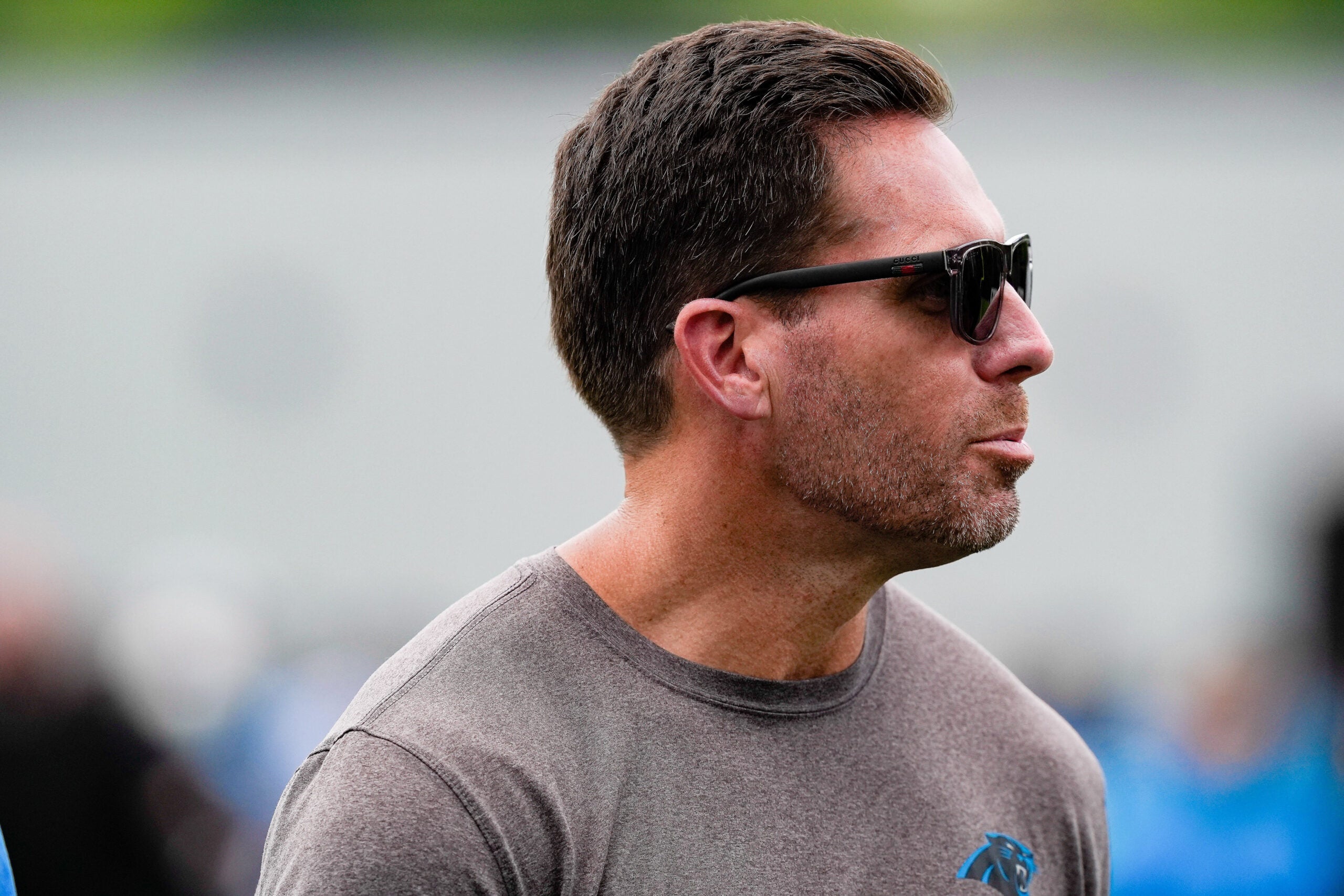 Jun 9, 2026; Charlotte, NC, USA; Team manager Dan Morgan during the first day of mini camp at Bank of America Stadium practice facility.