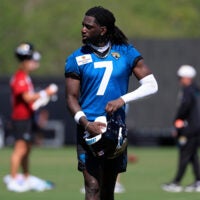 Jacksonville Jaguars wide receiver Brian Thomas Jr. (7) walks off the field during the third day of minicamp at the Miller Electric Center, Thursday, June 11, 2026, in Jacksonville, Fla.