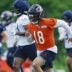 Jun 11, 2026; Lake Forest, IL, USA; Chicago Bears quarterback Caleb Williams (18) runs on the field during Minicamp at Halas Hall.