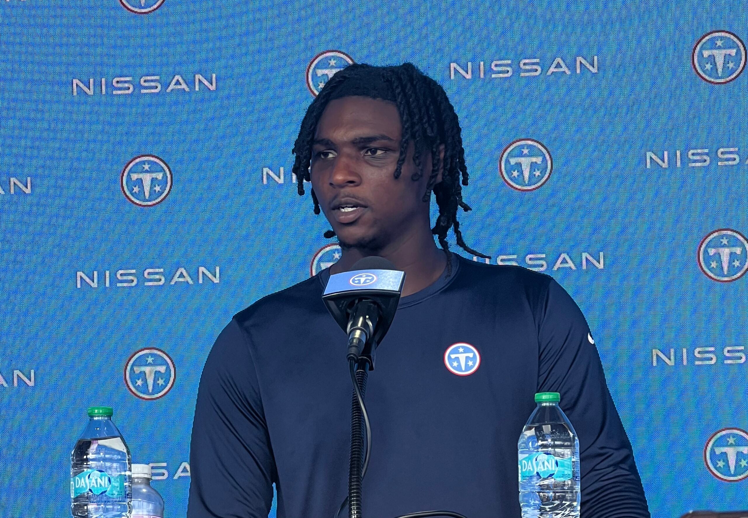 Tennessee Titans Cam Ward offensive severe weakness offensive line Carnell Tate wan'dale Robinson