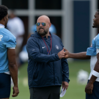 Tennessee Titans wide receivers Carnell Tate K.J. Osborn Bryce Oliver Calvin Ridley