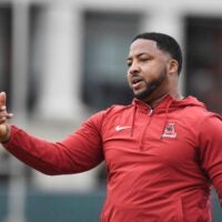 Mar 21, 2024; Tuscaloosa, Alabama, USA; Alabama co-defensive coordinator Maurice Linguist directs players during practice at the University Alabama Thursday.