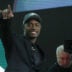 Apr 25, 2024; Detroit, MI, USA; Toledo Rockets cornerback Quinyon Mitchell reacts after being selected by the Philadelphia Eagles as the No. 22 pick in the first round of the 2024 NFL Draft at Campus Martius Park and Hart Plaza.