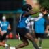 Jacksonville Jaguars wide receiver Denzel Mims (83) catches a pass during the third day of an NFL football training camp practice Friday, July 26, 2024 at EverBank Stadium’s Miller Electric Center in Jacksonville, Fla.