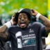 Feb 9, 2025; New Orleans, LA, USA; Philadelphia Eagles safety C.J. Gardner-Johnson celebrates after defeating the Kansas City Chiefs in Super Bowl LIX at Ceasars Superdome.