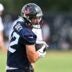 Jun 10, 2025; Houston, TX, USA; Houston Texans tight end Luke Lachey (42) participates in a drill during an NFL football minicamp at NRG Stadium.
