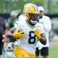 Green Bay Packers running back Josh Jacobs (8) has been with the team since 2024.