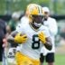 Green Bay Packers running back Josh Jacobs (8) has been with the team since 2024.