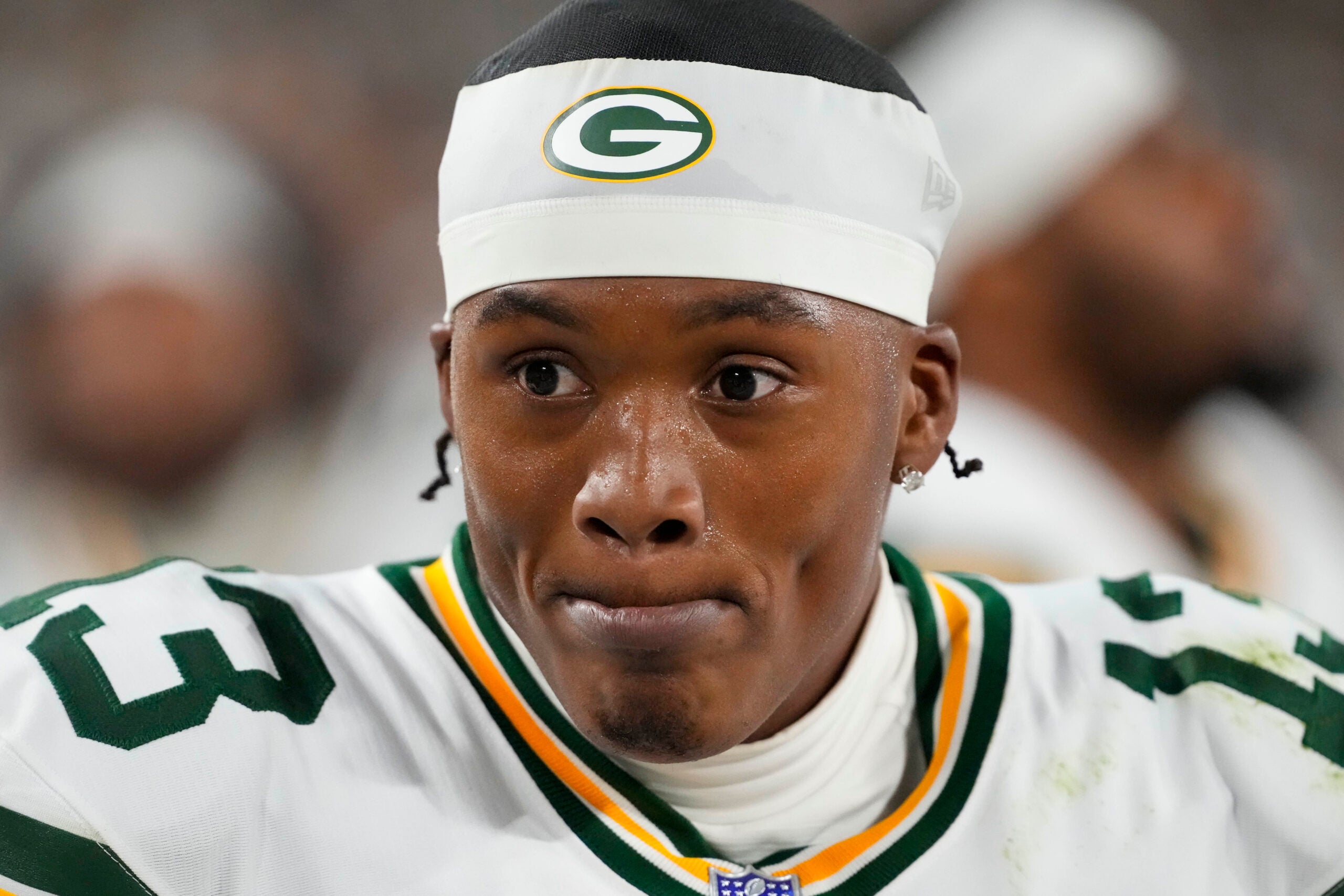 Sep 11, 2025; Green Bay, Wisconsin, USA; Green Bay Packers wide receiver Dontayvion Wicks (13) during the game against the Washington Commanders at Lambeau Field.