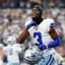 Sep 14, 2025; Arlington, Texas, USA; Dallas Cowboys wide receiver George Pickens (3) reacts after a play against the New York Giants during the fourth quarter at AT&T Stadium.