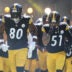 Sep 14, 2025; Pittsburgh, Pennsylvania, USA; Pittsburgh Steelers tight end Darnell Washington (80) and linebacker Nick Herbig (51) take the field against the Seattle Seahawks at Acrisure Stadium.
