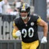 Oct 12, 2025; Pittsburgh, Pennsylvania, USA; Pittsburgh Steelers outside linebacker T.J. Watt (90) takes the field for a game against the Cleveland Browns at Acrisure Stadium.