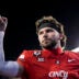 Oct 25, 2025; Cincinnati, Ohio, USA; Cincinnati Bearcats quarterback Brendan Sorsby points to fans as he walks off the field after defeating the Baylor Bears at Nippert Stadium.