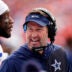 Oct 26, 2025; Denver, Colorado, USA; Dallas Cowboys head coach Brian Schottenheimer reacts in the first half against the Denver Broncos at Empower Field at Mile High.