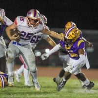 Bolles Xander Edwards (25) gets by Columbia during a FHSAA football game at Columbia High School in Lake City, FL on Friday, October 31, 2025. [Alan Youngblood/Gainesville Sun]
