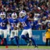 Nov 2, 2025; Orchard Park, New York, USA; Buffalo Bills cornerback Maxwell Hairston (31) intercepts the ball in the second half against the Kansas City Chiefs at Highmark Stadium.