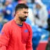 Nov 16, 2025; Orchard Park, New York, USA; Buffalo Bills defensive end AJ Epenesa (57) warms up prior to the game at Highmark Stadium.