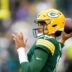Nov 23, 2025; Green Bay, Wisconsin, USA; Green Bay Packers quarterback Jordan Love (10) warms up prior to a game against the Minnesota Vikings at Lambeau Field.