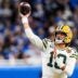 Green Bay Packers quarterback Jordan Love (10) makes a pass against Detroit Lions during the first half at Ford Field in Detroit on Thursday, Nov. 27, 2025.