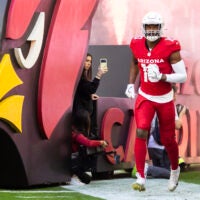 Dec 7, 2025; Glendale, Arizona, USA; Arizona Cardinals linebacker Josh Sweat (10) against the Los Angeles Rams at State Farm Stadium.