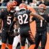 Cincinnati Bengals wide receivers Ja'Marr Chase, Tee Higgins, and Mitchell Tinsley