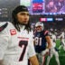 Jan 18, 2026; Foxborough, MA, USA; Houston Texans quarterback C.J. Stroud (7) after the game against the New England Patriots in an AFC Divisional Round game at Gillette Stadium.
