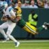 Green Bay Packers defensive end Micah Parsons (1) sacks Detroit Lions quarterback Jared Goff (16) on Sunday, September 7, 2025, at Lambeau Field in Green Bay, Wis. The Packers won the game, 27-13.