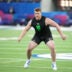 Mar 1, 2026; Indianapolis, IN, USA; Kentucky offensive lineman Jager Burton (OL10) during the NFL Scouting Combine at Lucas Oil Stadium.