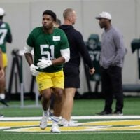 Green Bay Packers Dani Dennis-Sutton (51) during rookie minicamp Friday, May 1 2026, at the Don Hutson Center in Green Bay, Wisconsin.
