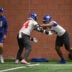 May 21, 2026; East Rutherford, NJ, USA; New York Giants outside linebacker Abdul Carter (3) and linebacker Khalid Kareem (54) participate in a drill during organized team activities at Quest Diagnostics Training Center.