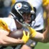 May 28, 2026; Pittsburgh, PA, USA; Pittsburgh Steelers running back Eli Heidenreich (29) participates in OTA drills at the UPMC Rooney Sports Complex.